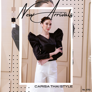 เสื้อผ้าไหมแพรทิพย์ดีไซส์หรู จับจีบไหล่ตั้ง ดูเก๋ไม่ซ้ำใครแน่นอน งานเนี๊ยบ ตัดเย็บอย่างดี [5751]