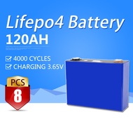 【8PCS】 3.2V Lifepo4 battery 120AH solar lithium-ion battery RV rechargeable battery
