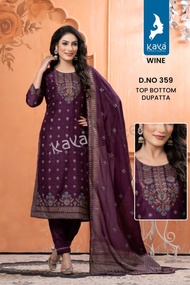 (READY STOCK) MS CREATION  VICHITRA SILK SUITS - TOP  BOTTOM AND DUPATTA ( S TO 6XL)