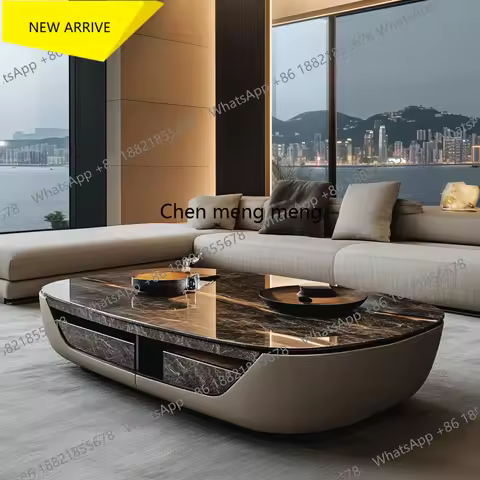 z183 Square jade luxury stone coffee table living room custom square modern design large flat layer 