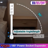 TYLER Electrical Outlet Extender, Adjustable Length 180° Swivel Power Outlets Extender, Flat Plug 2 
