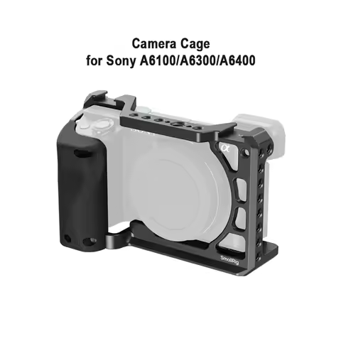 SmallRig 3164 DSLR A6400 Camera Cage with Silicone Handle Handgrip & Cold Shoe Case Rig Set for Sony