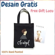 SNAIFART / TOTEBAG LUKIS CUSTOME / TAS KANVAS / TAS LUCU / TAS LUKIS /