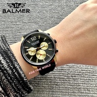 [Original] Balmer 8167G GP-4 Multifunction Sapphire Men Watch with Black Gold Dial Black Silicon Strap
