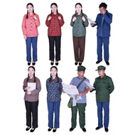 halloween costume women halloween 80s Nostalgic Costume 70s Country Girl Clothes 780s Old Worker Cos