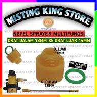 NEPEL 18MM POMPA DC SPRAYER DRAT LUAR 14MM UNTUK SOCKET NIPPLE SANCHIN