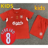 Kids Jersey 04 05 Liverpool Retro Home GERRARD ALONSO Children Soccer Jerseys