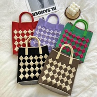 Mobile Phone Bag Mini Crossbody Bag Knitted Bag Plaid Bag Korean Bag