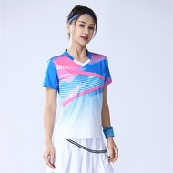Women Sport T-shirts Ping Pong Jerseys Tees Quick Dry Badminton Breathable Training Shirts Prints Tennis Short Sleeve