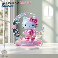 1pc 2D in, Sanrio mới Acrylic phản chiếu nước Hello Kitty trang trí máy tính để bàn, phong cách nghệ