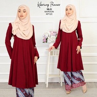 Kebarung Labuh Baju Kebaya Moden Plain Muslimah Cutting Princess 6 Panel Versi Muslimah Longgar Loose Size S-3XL Nursing Friendly Kebaya Hitam Navy Maroon Purple Mosss Green Ironless Berpoket  Baju Kenduri Konvo Raya 2024