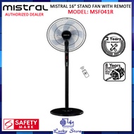 MISTRAL MSF041R 16 INCH STAND FAN WITH REMOTE CONTROL, 5 ABS BLADES, 2 YEARS WARRANTY