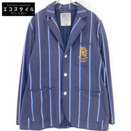 เสื้อแจ็คเก็ต Ralph Lauren รุ่น Rugby สีน้ำเงิน ปักตราสัญลักษณ์และแถบ มือสอง ไซส์ XL