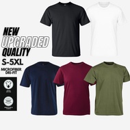 T-Shirt Microfiber Round Neck Plain Jersey T Shirt Baju Lelaki Unisex Adult Mix Color