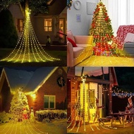 Nibi 9-strand waterfall effect rain curtain LED string, 2.2m long, LED star curtain for Christmas tr