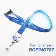 Boeing BOEING Dual Color Phantom B737 B787 Easy Buckle B777 Lanyard ID Card Holder Polyester Busines