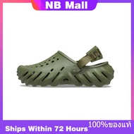 ของแท้พิเศษ Crocs Classic Echo Clog Olive Shoes Non-Slip Thick Sole Beach Sandals 207937-309 รองเท้า