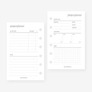 Pocket Project Planner Insert Agenda Refill for Pocket size 6 Ring Binder 3.2 x 5