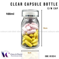 100ML ACRYLIC CLEAR CAPSULE BOTTLE WITH CAP || CC3-6 POST TODAY 