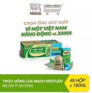 Thùng 48 hộp Sữa Milo lúa mạch ít đường Nestlé (48x180ml)