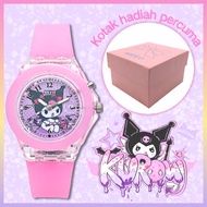 Sanrio kuromi jam KID's Watch Princess Style Watch Kuromi Cartoon Flash Coolmi Electronic Watch