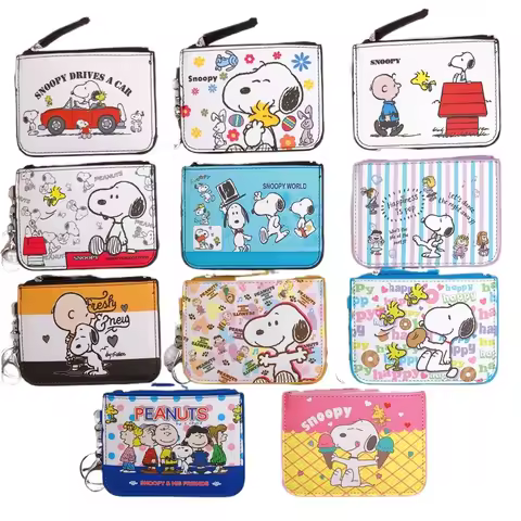 Snoopy Coin Purses Charlie Brown Cute Wallet Women Leisure Woodstock Zipper Card Holder Coin Pouch L