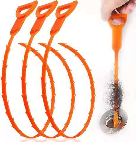 3 Pack 25 Inch Hair Snake Hair Drain Clog Remover Cleaning Tool Drain Opener sink snake Drain Auger