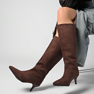 Fall/Winter Button Patchwork Convertible Knee-High Boots, New 2025 Summer Fashion Pointed Toe Stilet