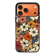 Custom Hybrid Case iphone 17 16 15 14 13 12 11 Pro Max Plus Mini Air SE 70s Floral Wallpaper FW0103