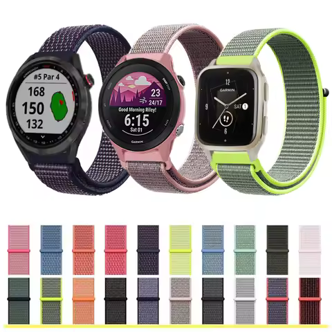 Woven Nylon Wrist Bands For Garmin Forerunner 255 Music Watch Strap For Garmin Approach S12 S42 Venu