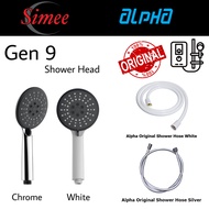 Alpha Flexible PVC 5' Feet Long Shower Hose for Water Heater (White/Silver) Hos Mandi Fleksibel untuk Pemanas Air Mandi (Putih/Kelabu) Alpha Shower Head Gen 9 Original (White/Chrome) 热水器花洒软管