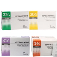 100pcs/box 30G 31G 32G 34G Disposable Needle Small Painless Tattoo Needle Injection Meso Needle surg
