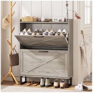 全城熱賣 - 復古風鞋櫃,鞋架,櫃鞋架收納櫃，玄關櫃,儲物櫃【灰色】#E066001241