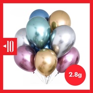 BKMT TEBAL balon latex 2.8g tebal karet warna metalic chrome 12 inch