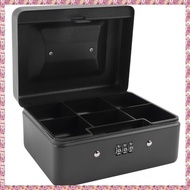 H8(MZTA) Metal Coin Box with Locking Storage Tray - Small Coin Box with Combination Lock 15 x 12 x 7