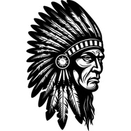 Indian tribe image sticker size 22x30 cm print cut