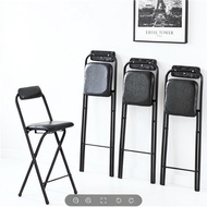 Foldable Chair Portable Chair Installation-Free High Stool Backrest Dining Chair Bar Cash Register C