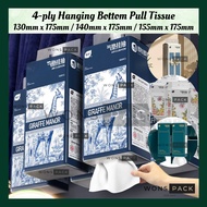 【WONSPACK】4-Ply Hanging Bottom Pull Tissue 130mm/140mm/155mm x 175mm Household Tissue {READY STOCK}
