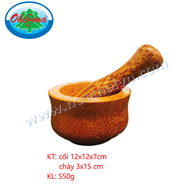Bộ Cối Chày Gỗ Dừa Ohiama Coconut Wooden Mortar Pestle | Dụng Cụ Nhà Bếp Đồ Thủ Công Hàng VNXK
