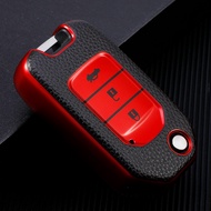 TPU Leather Car Flip Key Case Cover for Honda Civic CR-V CRV HRV HR-V Agreement Jade Crider Odyssey