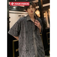 Design Sense Niche Ripped Shirt High-End Sense Ripped Beggar Clothes Shirt Short-Sleeved Summer Hair