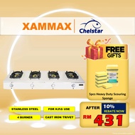 Chelstar - MS4A / MS4AS  - Stainless Steel Gas Stove / 4 Burner Hob / Rubine Stove / Rinnai Gas Stove / Chelstar