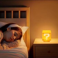 【促銷】超級瑪麗馬里奧問號led燈按壓發光充電拍拍燈花燈音效床頭小夜燈