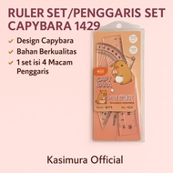 15CM CLEAR CAPYBARA RULER SET 1429 15CM RULER/ LINE/ SET SCHOOL RULER/ CAPYBARA RULER/ 15CM LINE/