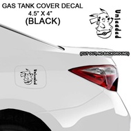 Gas Tank Cover Decal Car Sticker - Pokemon Pikachu Pokeball UNLEADED Car Sticker Decal BLACK Waterpr