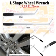 L Shape Wrench 2 Socket Tyre Opener Nut Tire Extendable Wheel Brace Wheel Wrench Telescopic Pembuka Tayar 17 ,19,21,23mm