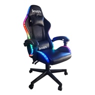G.house SMITH เก้าอี้เล่นเกมพร้อมไฟLED  รุ่น CSJ01RF ขนาด55x59x127 ซม. สีดำ จัดส่งเร็ว