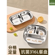316Stainless Steel Children's Divided Plate Tray Stainless Steel Tableware Baby Food Plate Infant Sp