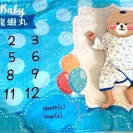 【滿月禮物】個人化嬰兒成長記錄毛毯(波點Baby Boy款式)彌月禮物