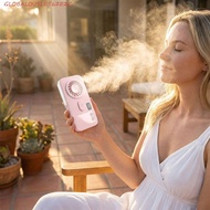 GLOBALOUTLET Handheld Mist Fan, Mini Size Mist Sprayer Portable Mist Fan, Cooling Fan USB Powered Co